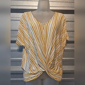 W5 Mustard and White Striped Blouse